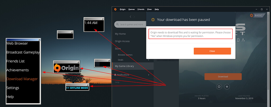 origin download paused waiting for permission
